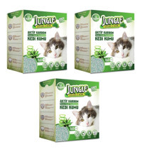 Jungle Topaklanan İnce Taneli Aktif Karbonlu Bentonit Kedi Kumu 3x6 lt