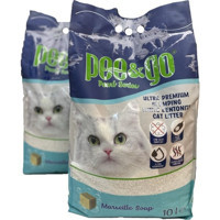Pee&go Marsilya Sabun Kokulu Topaklanan İnce Taneli Bentonit Kedi Kumu 2x10 lt