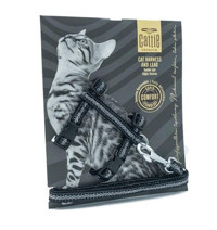 Cattie Fular Siyah Gezdirme Boyun Kedi Tasması