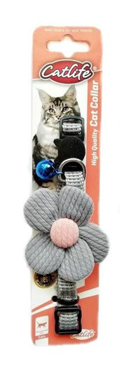 Catlife Çıngıraklı Gri Gezdirme Boyun Kedi Tasması