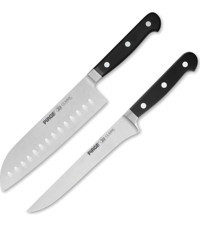Pirge Classic Santoku Paslanmaz Çelik 2 Parça Şef Bıçağı Seti