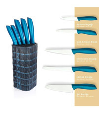 Schafer Quick Chef Çelik Standlı 6 Parça Şef Bıçağı Seti
