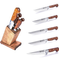 Sürlaz Handmade Paslanmaz Çelik Standlı 6 Parça Şef Bıçağı Seti