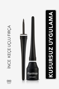 Flormar Suya Dayanıklı Yarı Mat Pastel Siyah Kalıcı İnce Uçlu Keçe Likit Eyeliner