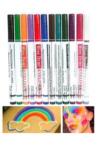 Roesıa Rose Cosmetics 12'li Suya Dayanıklı Mat Pastel Çok Renkli Kalıcı Likit Eyeliner
