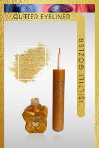 Mov Glitter Sarı İnce Uçlu Fırça Likit Eyeliner