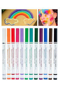 Mardinal 12'li Mat Neon Çok Renkli Keçe Uçlu Sıvı Eyeliner