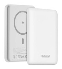Coofbe Super Şarj Magnetic Magsafe 5000 mAh Mıknatıslı Mini USB Powerbank Beyaz