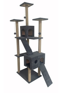 Nursoft Oturaklı Oyuncaklı Merdivenli Katlı 170 cm Kedi Tırmalama Evi