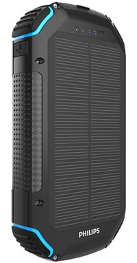 Philips Dlp7725N 10000 mAh Güneş Enerjili Hızlı Şarj Type C - USB Powerbank Siyah