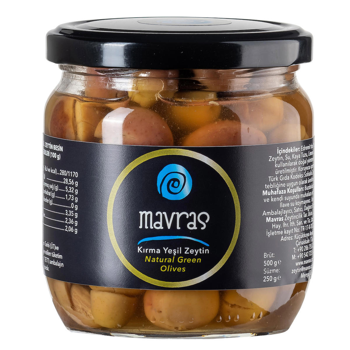 Mavras Yeşil Zeytin Pet Kavanoz 250 gr