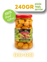 Çalıkoğlu Çizik Yeşil Zeytin Pet Kavanoz 240 gr
