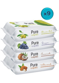 Pure Baby Wipes Zeytinyağlı 50 Yaprak 36'lı Islak Mendil