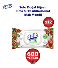 Solo Doğal Hijyen Elma Sirkesi ve Karbonat 600 Yaprak Islak Mendil