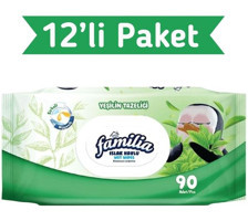 Familia Yeşilin Tazeliği 90 Yaprak 12'li Islak Mendil