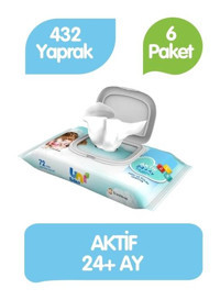 Uni Baby Aktif Hijyen 72 Yaprak 6'lı Islak Mendil