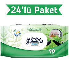 Familia Yeşilin Tazeliği 90 Yaprak 24'lü Islak Mendil