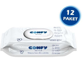 Confy Premium Antibakteriyel 70 Yaprak 12'li Islak Mendil