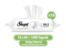 Sleepy Natural Yenidoğan 60 Yaprak 18'li Islak Mendil