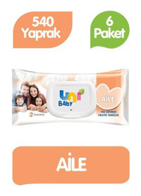 Uni Baby Aile 90 Yaprak 6'lı Islak Mendil