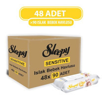 Sleepy Sensitive Hassas Ciltler Yenidoğan 90 Yaprak 48'li Islak Mendil