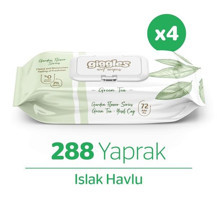Giggles Yeşil Çaylı 72 Yaprak 4'lü Islak Mendil