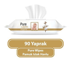 Pure Baby Organik Pamuklu 90 Yaprak Islak Mendil