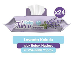 Baby Turco Lavanta Kokulu 70 Yaprak 24'lü Islak Mendil