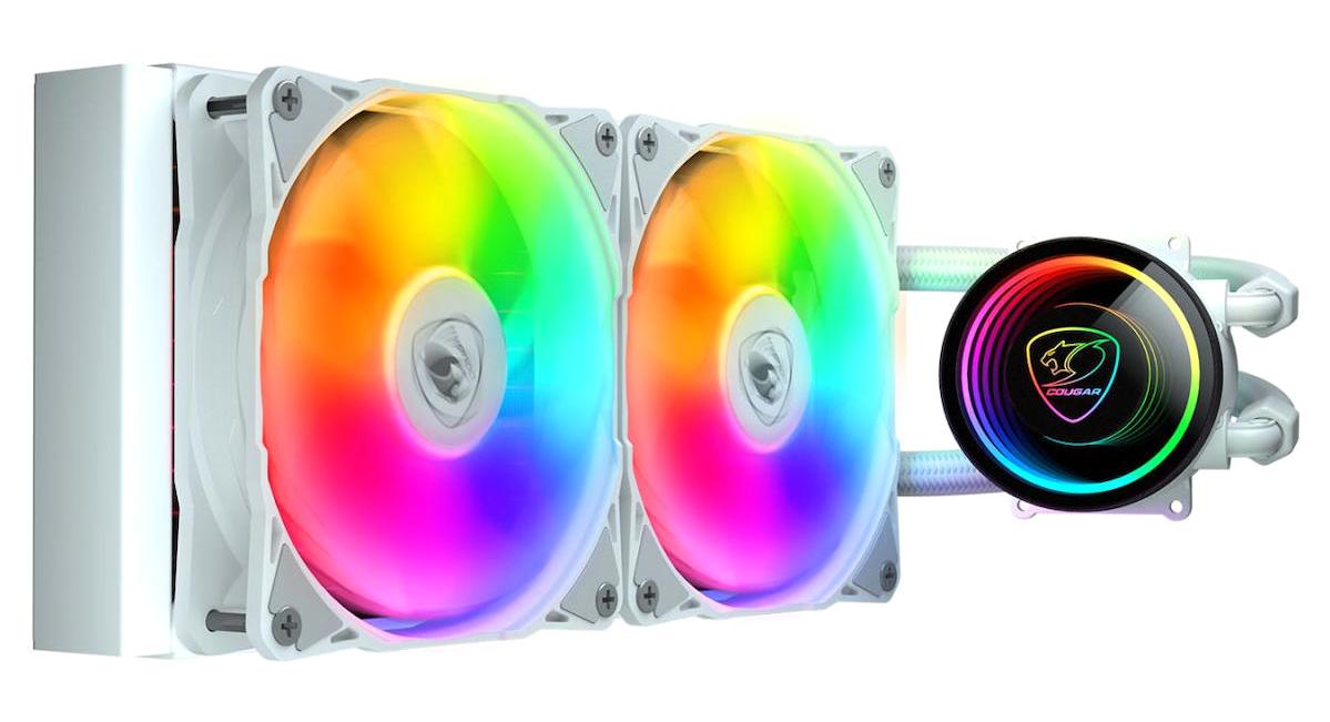 Cougar Poseidon Elite 240 mm 4 Pin 2 Fanlı Sıvı Soğutmalı RGB Masaüstü İşlemci Soğutucu Beyaz