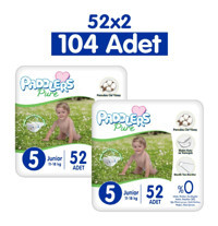 Paddlers Pure 5 Numara Cırtlı Bebek Bezi 2x52 Adet