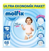 Molfix Anne Kucağı Gibi Rahat 6 Numara Bantlı Bebek Bezi 68 Adet