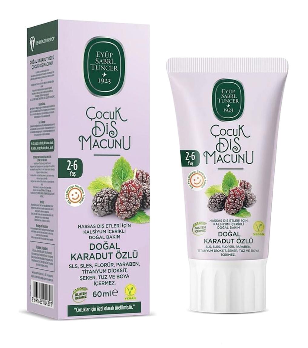 Eyüp Sabri Tuncer Vegan Karadutlu Organik Florürsüz Diş Macunu 6x60 ml