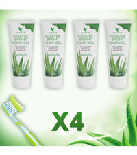 Forever Aloe Veralı Organik Florürsüz Diş Macunu 4x130 ml