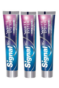 Signal White System Güçlü Beyazlık Naneli Florürlü Diş Macunu 3x75 ml