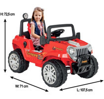 Pilsan Snappy 12 V Üstü Açık Tek Kişilik Akülü Jip Kırmızı