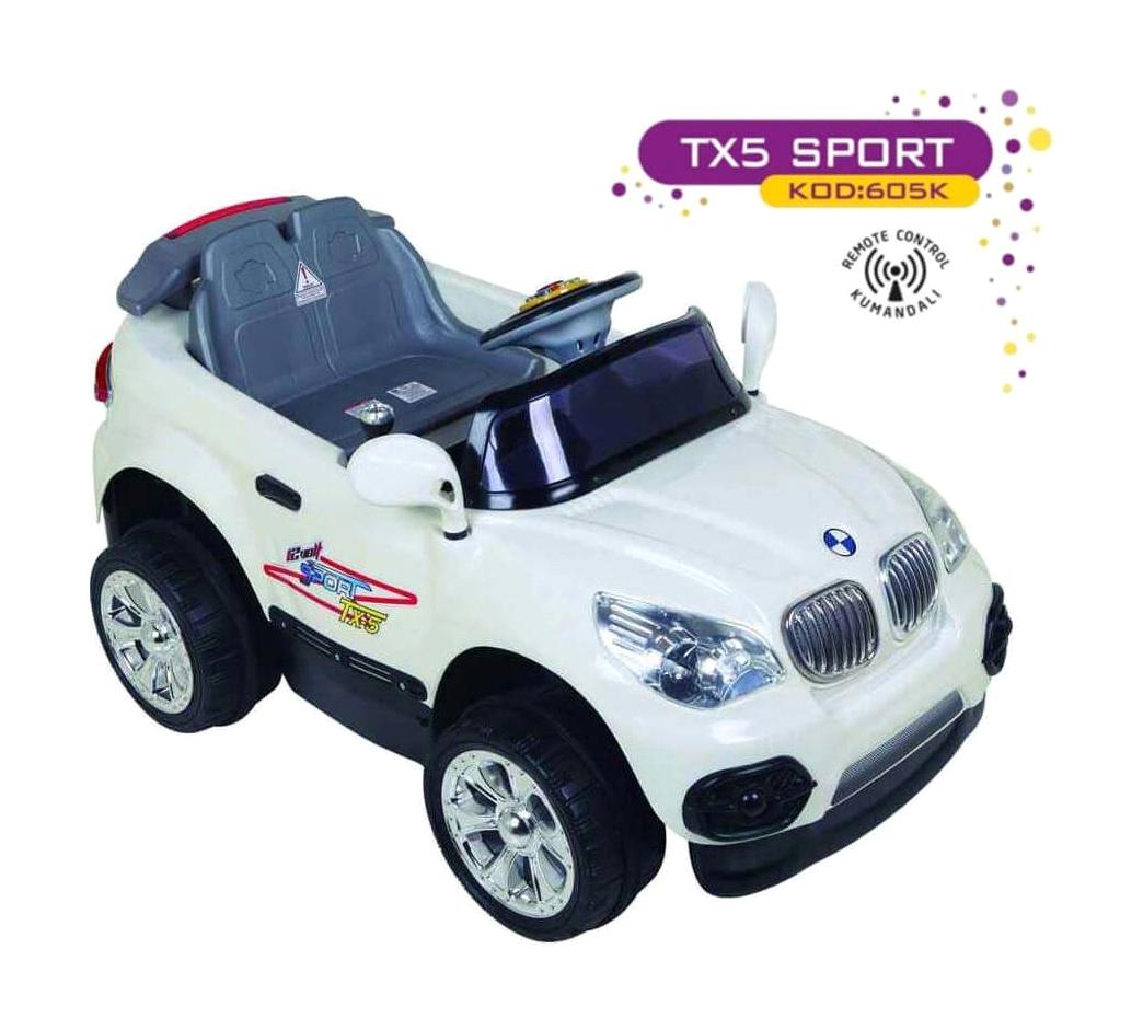 Aliş Toys Tx-5 Sport 12 V Üstü Açık Tek Kişilik Akülü Araba Beyaz