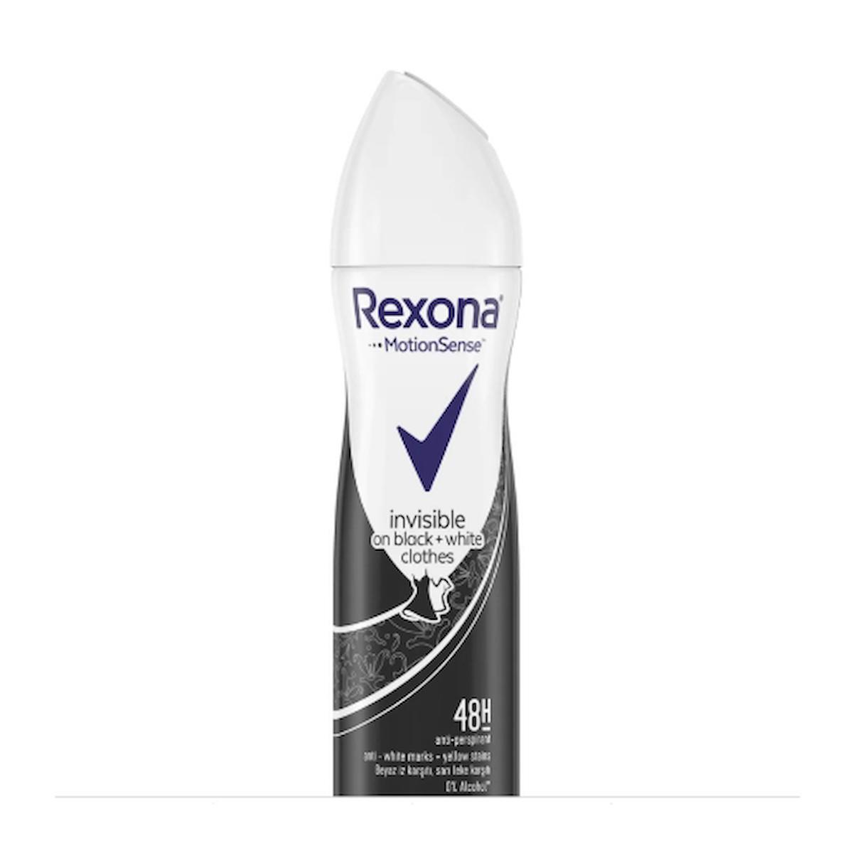 Rexona Invisible Black White Ter Önleyici Antiperspirant Sprey Kadın Deodorant 24x150 ml