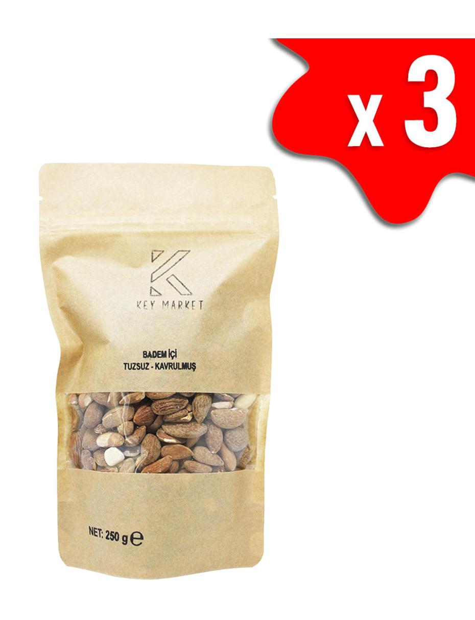 Key Market Tuzsuz Kavrulmuş Tane Badem İçi 750 gr