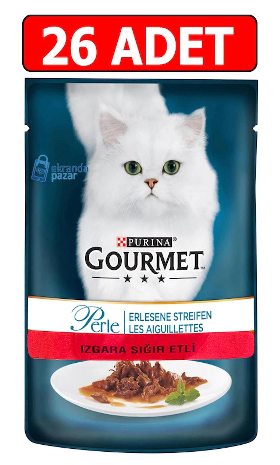 Purina Gourmet Perle Sığır Eti Yetişkin Yaş Kedi Maması 26x85 gr