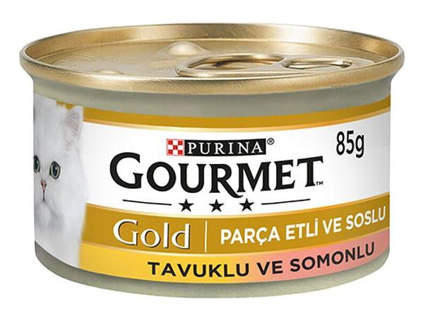 Purina Gourmet Gold Somonlu Parça Etli Yetişkin Yaş Kedi Maması 24x85 gr
