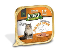 Jungle Kısırlaştırılmış Tavuk Ezme Yetişkin Yaş Kedi Maması 6x100 gr