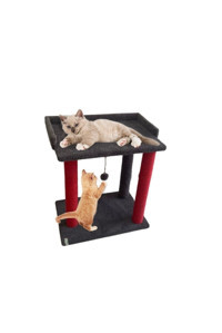 Nursoft Oturaklı Oyuncaklı Katlı 58 cm Kedi Tırmalama Direği