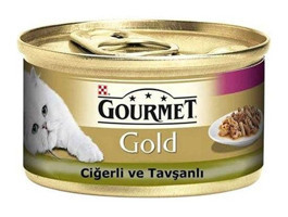 Purina Gourmet Gold Tavşan Parça Etli Yetişkin Yaş Kedi Maması 6x85 gr