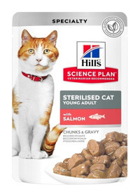 Hill's Kısırlaştırılmış Somonlu Soslu Yetişkin Yaş Kedi Maması 12x85 gr