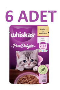 Whiskas Pure Delight Tavuk Yavru Yaş Kedi Maması 6x85 gr