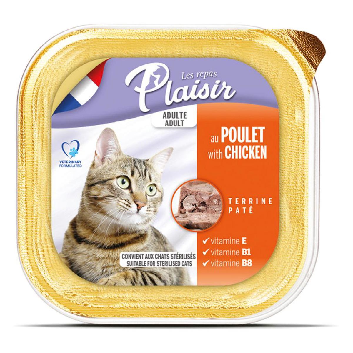 Plaisir Terrine Pate Tavuk Yetişkin Yaş Kedi Maması 24x100 gr