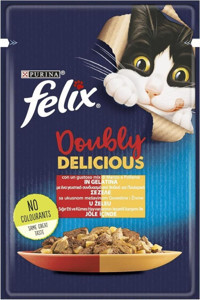 Purina Felix Çifte Lezzet Tavuk Sığır Eti Jöleli Yetişkin Yaş Kedi Maması 12x85 gr