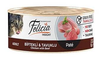 Felicia Insight Biftek Tavuk Ezme Yetişkin Yaş Kedi Maması 6x85 gr
