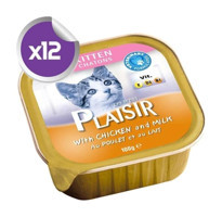 Plaisir Süt Tavuk Yavru Yaş Kedi Maması 12x100 gr