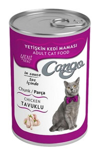 Cango Tavuk Parça Etli Soslu Yetişkin Yaş Kedi Maması 20x415 gr